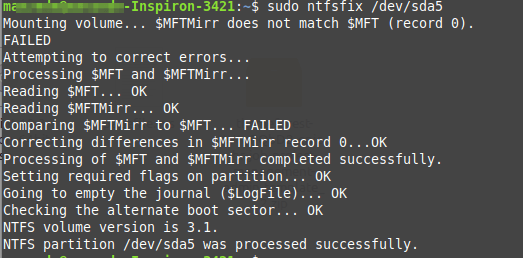 Mint не видит ntfs